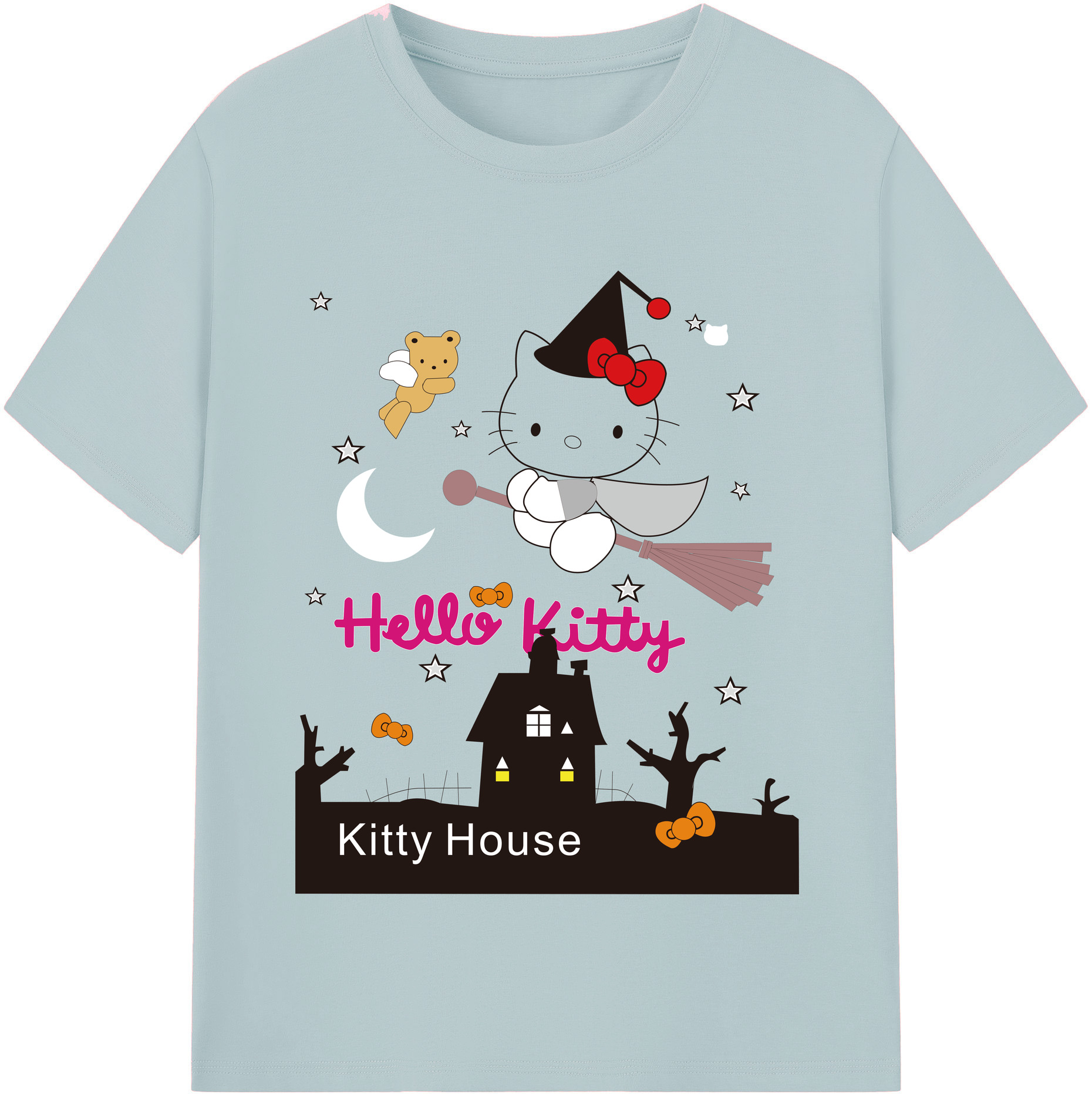 （画像用） Hello Kitty ハローキティ 綿100％半袖Tシャツ（フロントプリント）